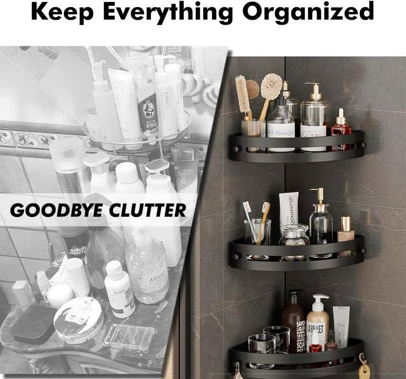 🧴 Pack Black Triangle Shower Caddy