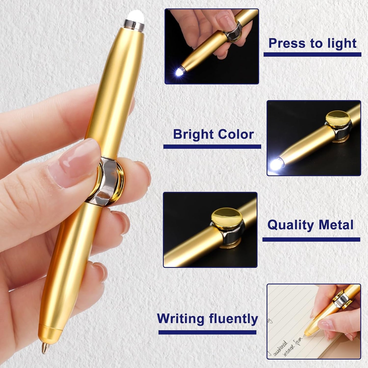 GlowSpin™ Fidget Pen – LED Gyro Spinner Ballpoint