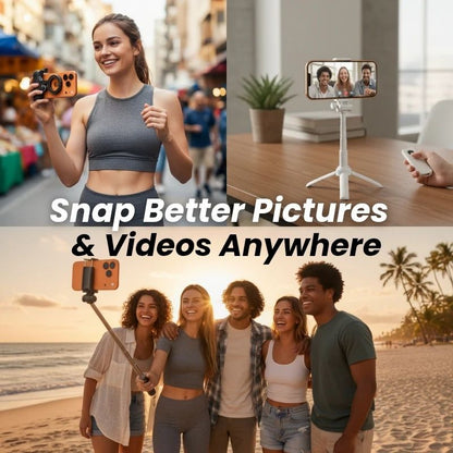 SteadySnap™ Vlog Stick – 3‑in‑1 Selfie Handle & Tripod