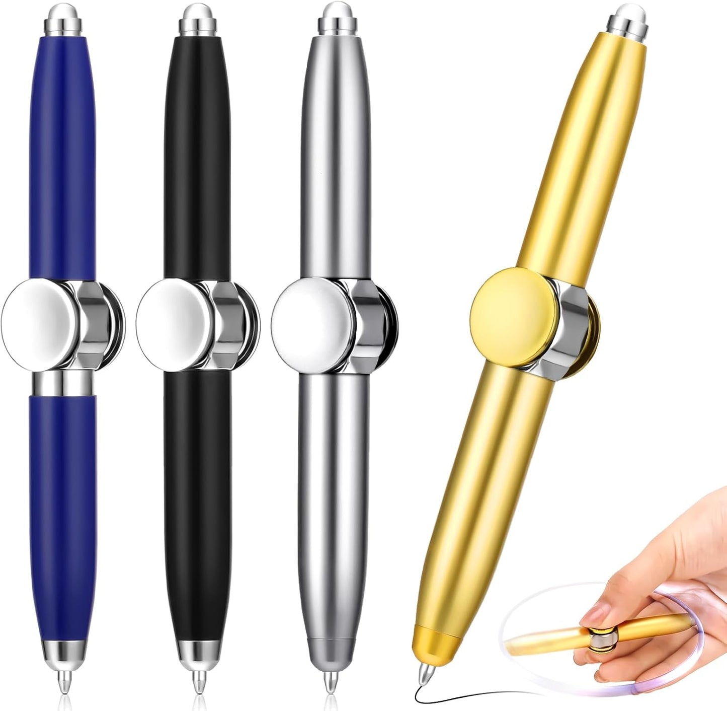 GlowSpin™ Fidget Pen – LED Gyro Spinner Ballpoint